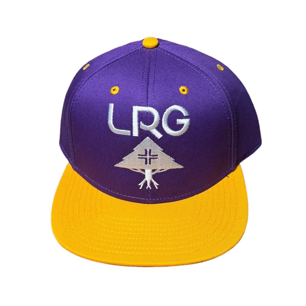 LRG Lifted Research Group Snapback Cap Lakers Colors Embroidered Logo Adult Hat